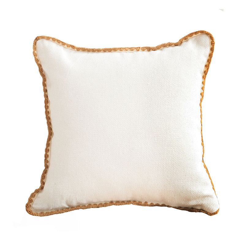 45cm White Velvet Square Throw Pillow Decorative Soft Plush Cushion