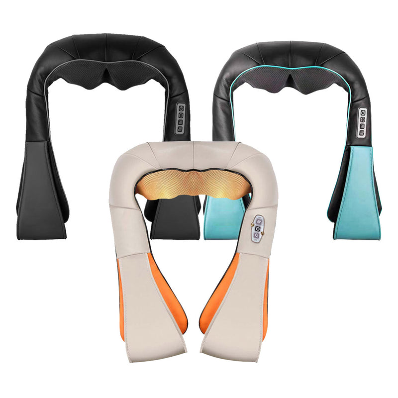 3X Electric Shiatsu Kneading Massager Heat Back Neck Shoulder Black Blue White