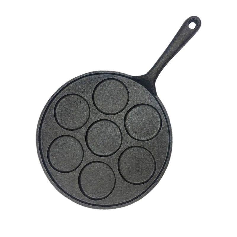 Cast Iron Takoyaki Fry Pan 7 Hole Mold 23cm Nonstick Skillet for Octopus Balls