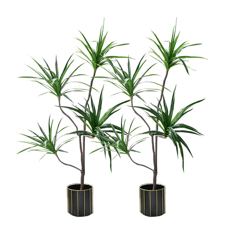 2X 180cm Realistic Artificial Dracaena Tree Polyurethane Leaves Iron Wire Green
