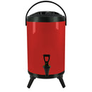 12L Stainless Steel Insulated Beverage Dispenser With Faucet Hot Cold Red