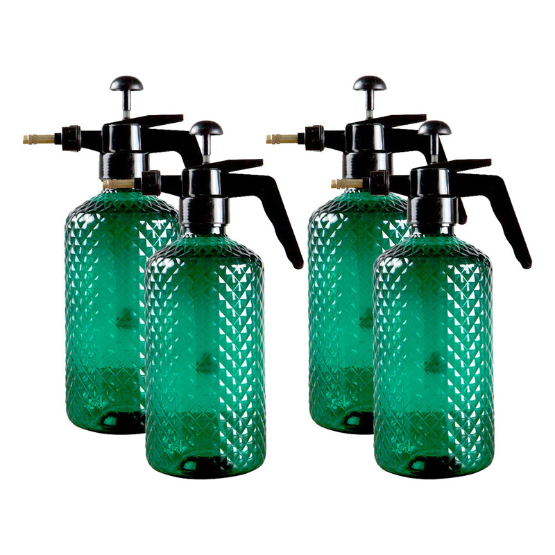 4X 2L Pet Spray Bottles Adjustable Nozzle Pump Top Ergonomic Handle Green