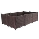 120cm Raised Garden Bed Outdoor Polypropylene Self-Watering Planter Box Brown