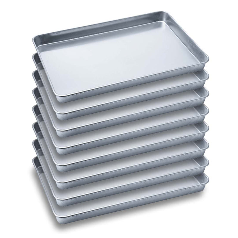 8X Aluminium Baking Pan 60x40x5cm Durable Non-Tarnish Tray For Catering