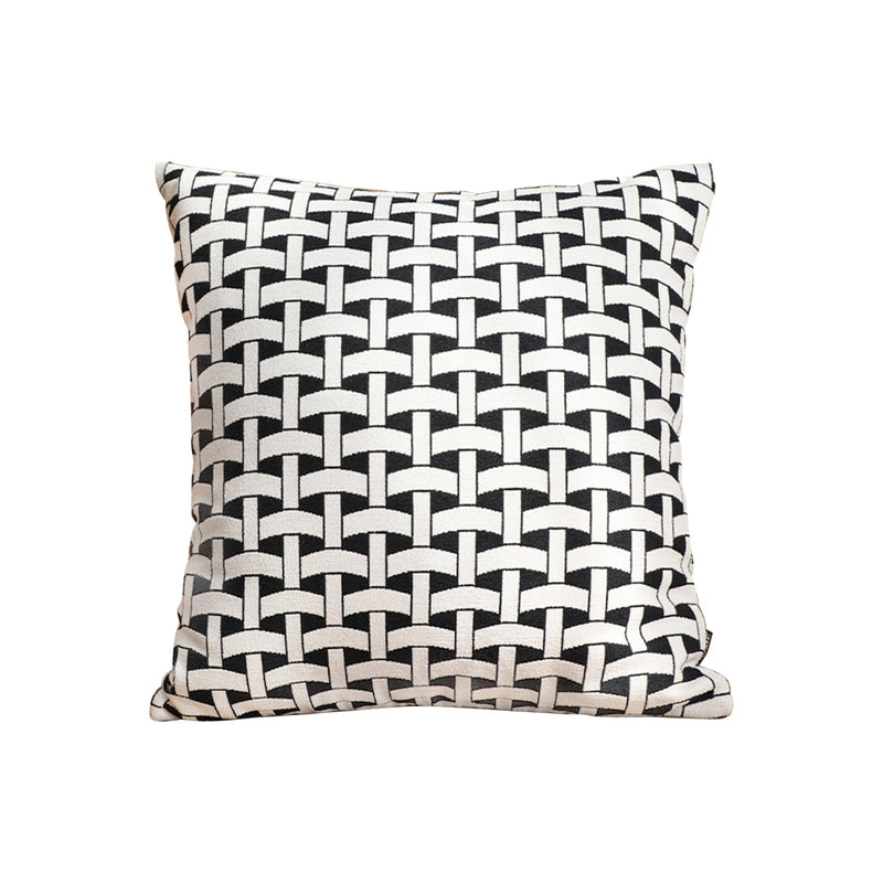 50x50x18Cm Thick Throw Pillow Polyester Fiber Cotton Fill Black And White