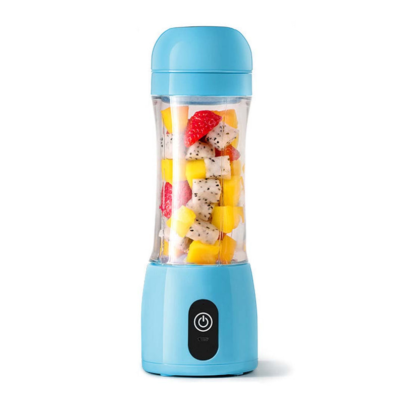 Portable USB Rechargeable Handheld 380ml Fruit Mixer Juicer Blue Eco-Friendly