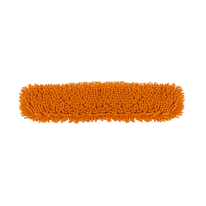 Microfiber Flat Mop Cloth Cover 80x12cm Orange Chenille Pvc Stainless Steel