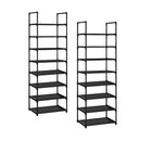 2X 8 Tier Shoe Storage Shelf Iron Black Space-Saving Caddy Rack Organizer