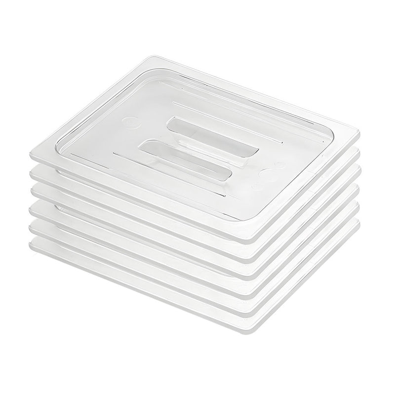 Clear Polycarbonate Food Tray Lid Set of 6 Durable Impact Resistant 1/2 GN