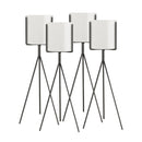 4X 80cm Tripod Plant Stand with White Pot Metal Frame Indoor Display Rack