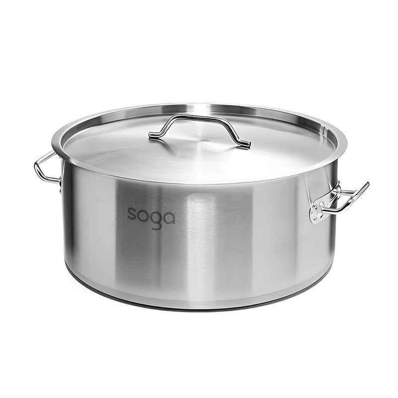 14L Commercial 18/10 Stainless Steel Stock Pot Thick Base Induction Ready