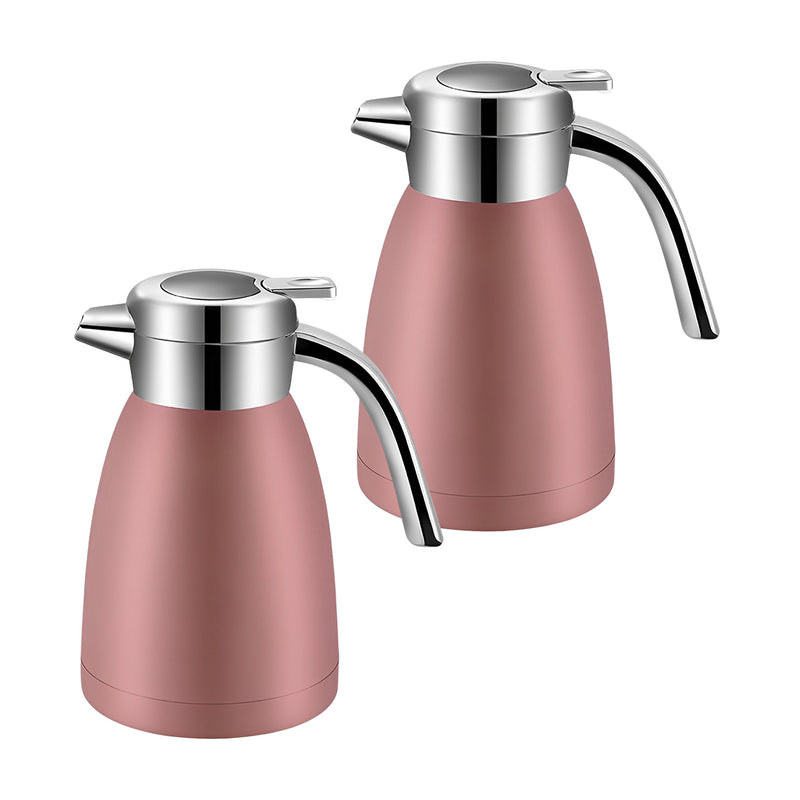 2X 1.2L Stainless Steel Insulated Vacuum Flask Pink
