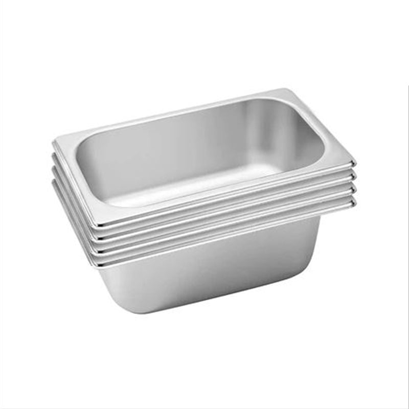 4X 1/3 GN Stainless Steel Pan 33.4 X 18.2 X 10Cm Deep Stackable