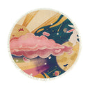 120cm Round Tassels Rug Soft Non-Slip Boho Area Carpet Multicolor Home Decor