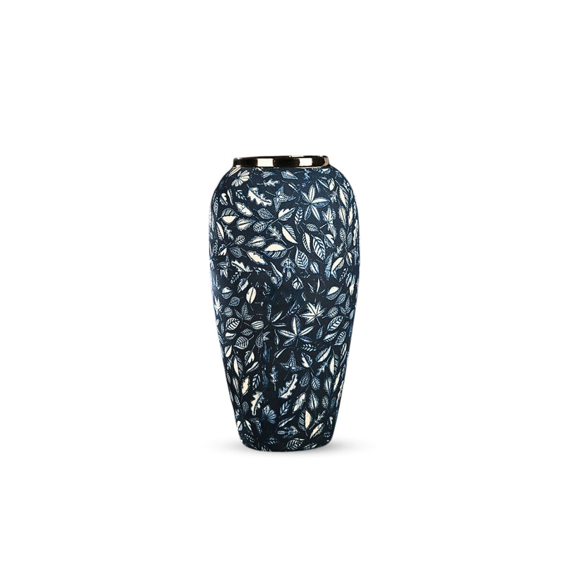 Large Blue Ceramic Flower Vase 35x17cm Elegant Home Decor Display Piece