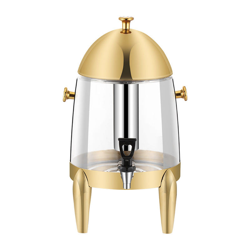 Stainless Steel 12L Beverage Dispenser Hot Cold Drink Urn with Gold Accents