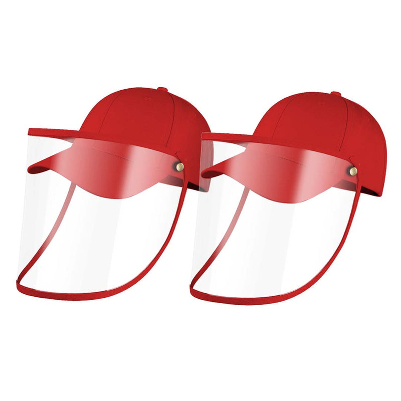2X Kids Protective Hat With Full Face Anti Fog Tpu Shield 26cmx35cm Red Cotton