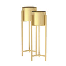 2X Gold Metal 90cm Plant Stand with Pot Holder Indoor Corner Display Rack