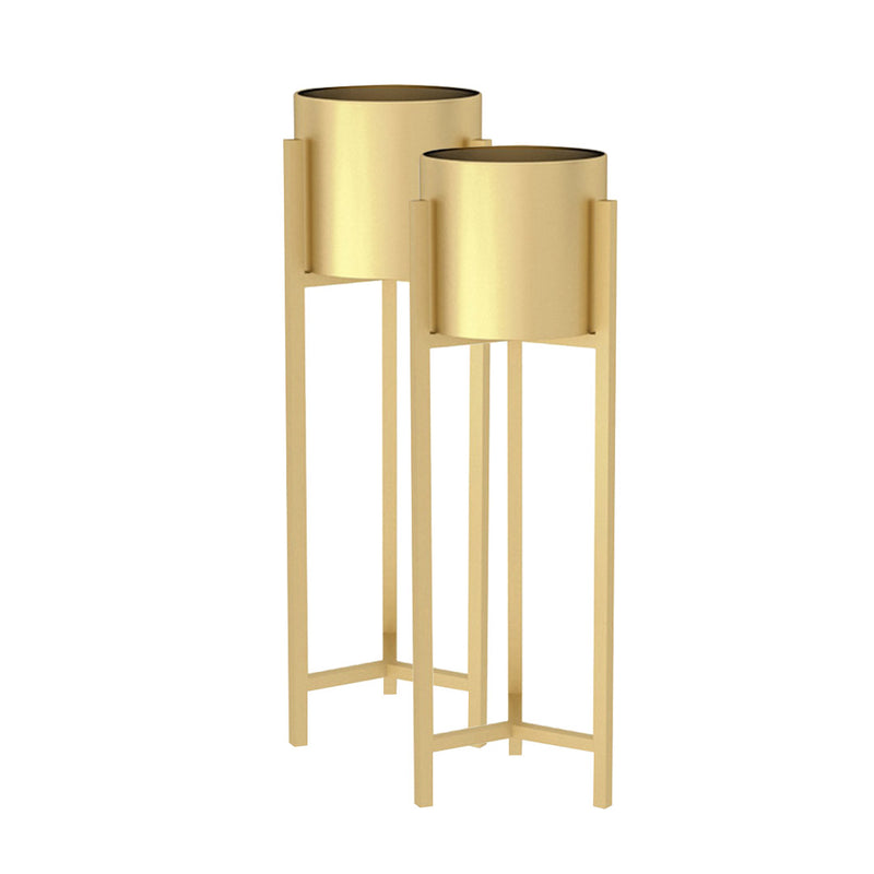2X Gold Metal 90cm Plant Stand with Pot Holder Indoor Corner Display Rack