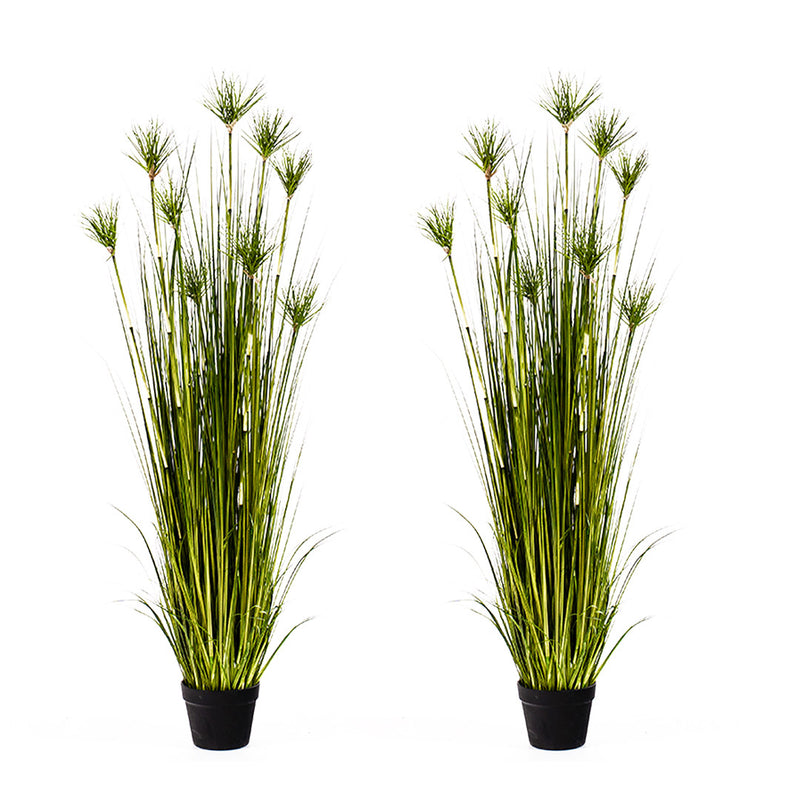 2X 150cm Artificial Papyrus Plant PVC Pot Indoor Outdoor Home Office Decor Green