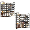 2X Black 19-Shelf Shoe Storage Caddy Rack Organizer Space Saving with Handle