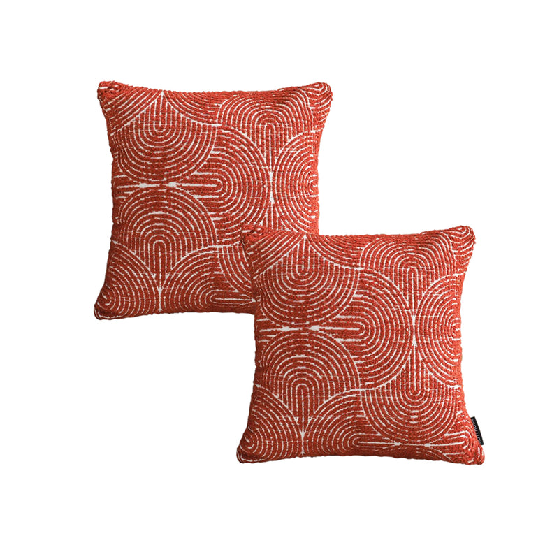 2X Red Oversized Velvet Lumbar Pillow 50Cm Cozy Indoor Outdoor Decorative Cushion