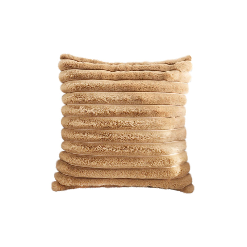 Velvet Pillow Cover 45x45cm Textured Brown Throw Cushion Soft Modern Decor