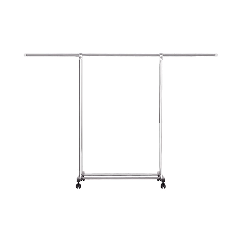 Floor Standing Stainless Steel Clothes Rack 200cm Portable with Wheels Indoor Outdoor