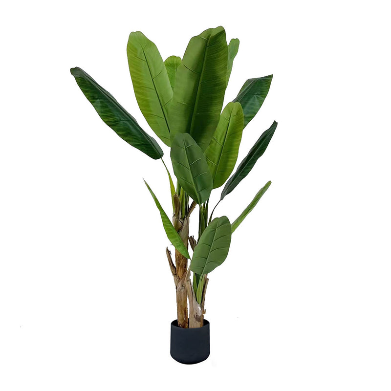 Artificial Banana Plant Bird Of Paradise Tree 190cm Green 3 Branches Polyurethane