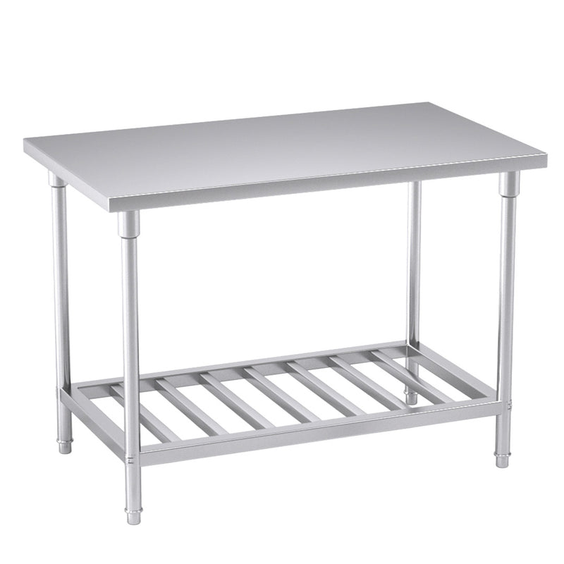 Commercial Kitchen Stainless Steel Work Bench 120x70x85cm Adjustable Shelf