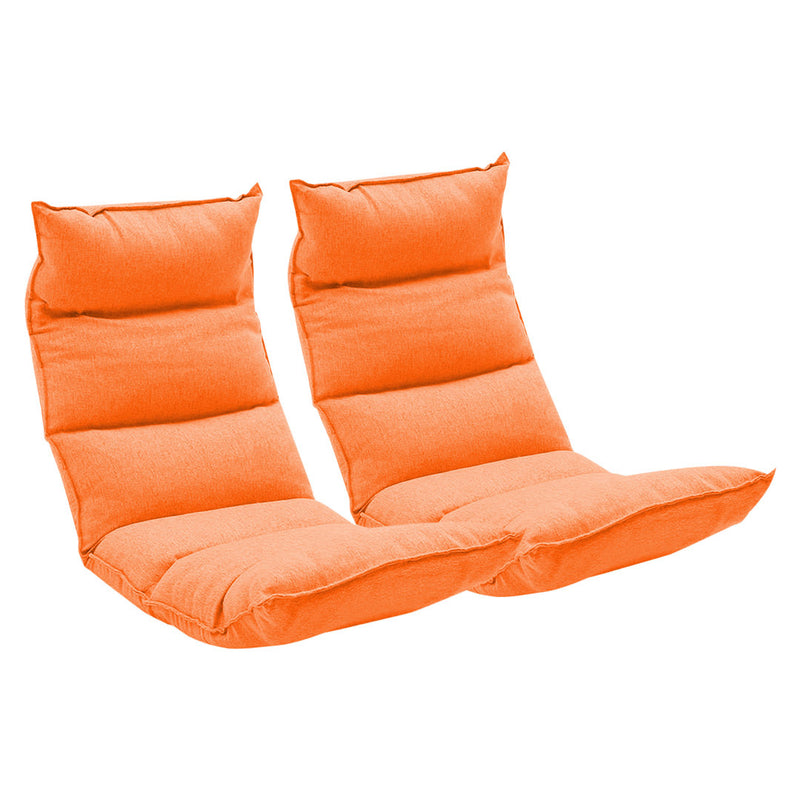 2X Foldable Tatami Floor Sofa Bed Meditation Lounge Chair Recliner Orange