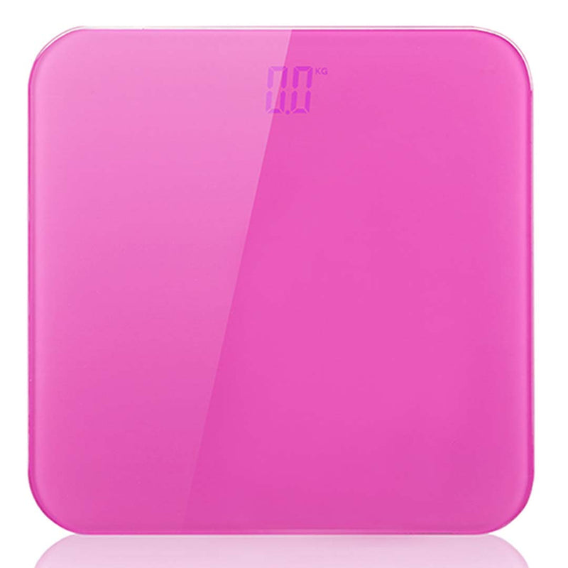 Digital Glass Body Fat Scale 180kg Lcd Bathroom Gym Non Slip Pink