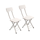 White Foldable Chair Set of 2 Space Saving Lightweight Portable Home Seat