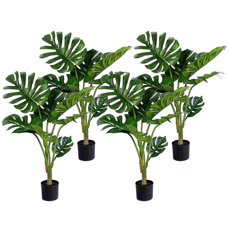4X 120cm Potted Artificial Turtle Back Plant Realistic Green Indoor With Moss