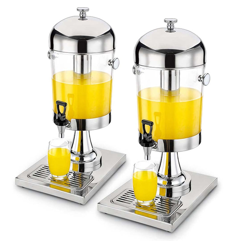 2X 8L Stainless Steel Beverage Dispenser Commercial Clear View Pump