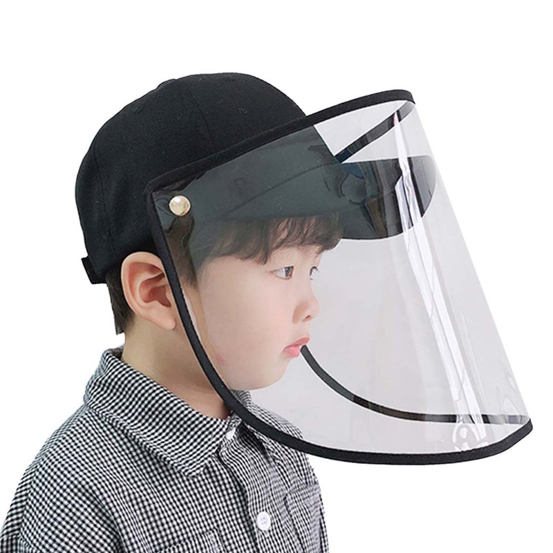 Kids Protective Cotton Cap Hd Tpu Full Face Shield Black 26x35cm
