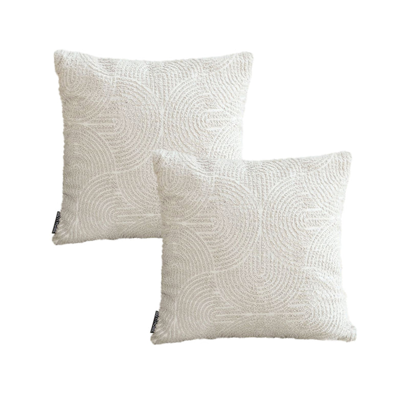 2X Gray Decorative Pillow Covers 45x45cm Soft Velvet Plush Square Cushion Throws