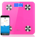 Wireless Bluetooth Body Fat Scale 180kg LCD Display Pink 8 Modes Compatible