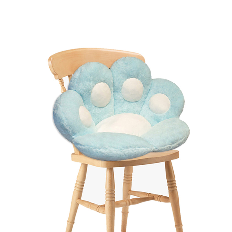 Paw Shape Plush Cushion PP Cotton 80x70x20cm Back Support Blue Sofa Pillow