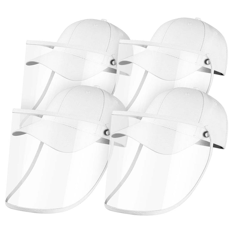 4X Adult Protective Hat Cotton Plastic With Tpu Full Face Shield White 27cmx41cm