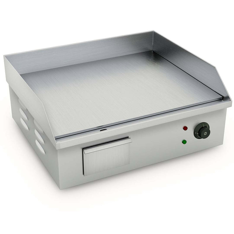 Electric Stainless Steel Flat Griddle 10mm Plate 2200W 56x48x23cm