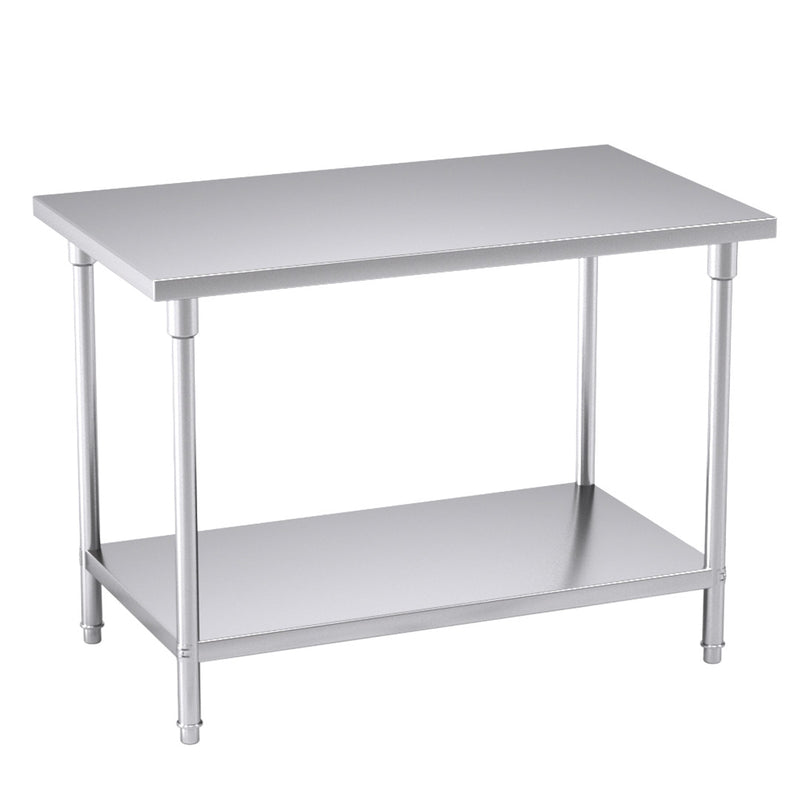 Commercial Kitchen Stainless Steel Prep Work Bench 120x70x85cm Adjustable Shelf