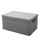 Small Grey Fabric Storage Box 60L Nonwoven Dustproof Organizer With Lid