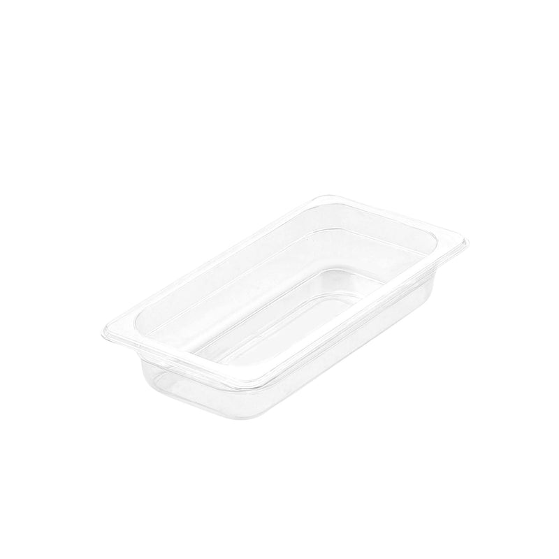 65mm GN Pan 1/3 Food Tray Polycarbonate Clear Easy Clean Dishwasher Safe
