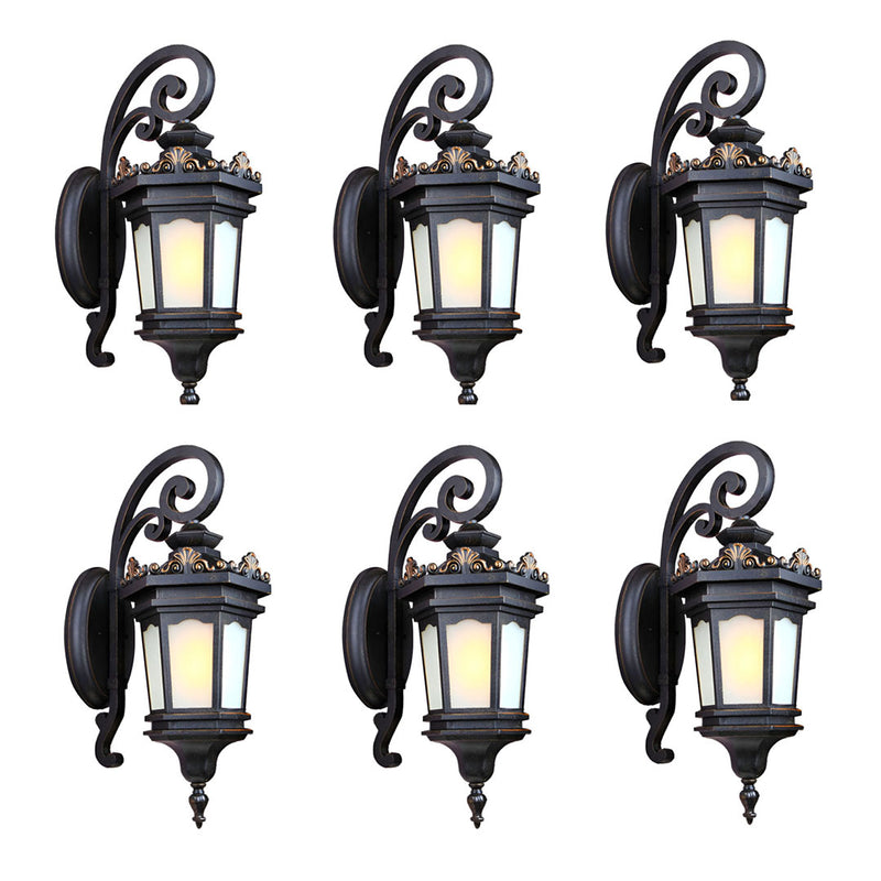 6X 32cmx62cm Aluminum Glass Wall Light Black Vintage Rustic