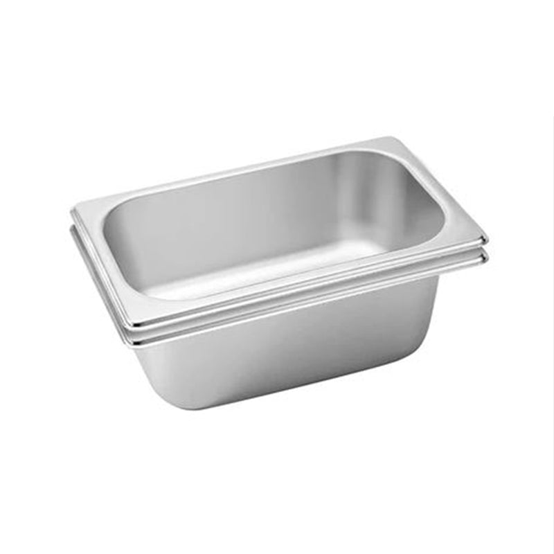 2X 1/3 GN Gastronorm Pan 33.4cm X 18.2cm X 10cm Deep Stainless Steel