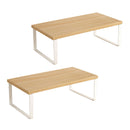 2X 40cm Wood Monitor Stand Ergonomic Desktop Riser With Storage Organizer