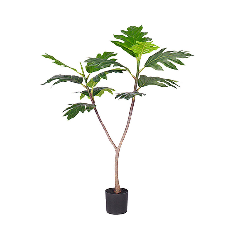 Artificial Philodendron Tree 90cm Split Leaf Indoor Plant Natural Green Decor