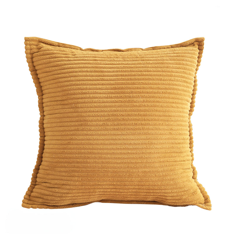 Velvet Throw Pillow 45x45cm 15cm Thick Polyester Cotton Plush Mustard