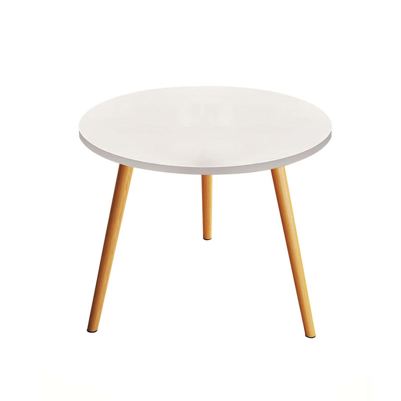 White 60x60cm Small Side Coffee Table Walnut Wood Modern Living Room Decor